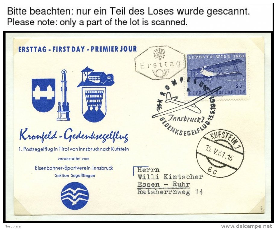 SLG. EUROPA Ca. 1958-62, Sammlung Mit 41 Belegen, U.a. Kinderdorf-Ballonpost, Underberg-Luftschiffpost, Kronfeld-Gedenks - Europe (Other)