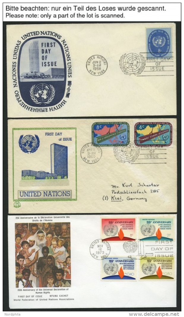 UNO NEW YORK 1958-76, 37 Verschiedene, Fast Nur Offizielle FDC`s, Pracht - UNO