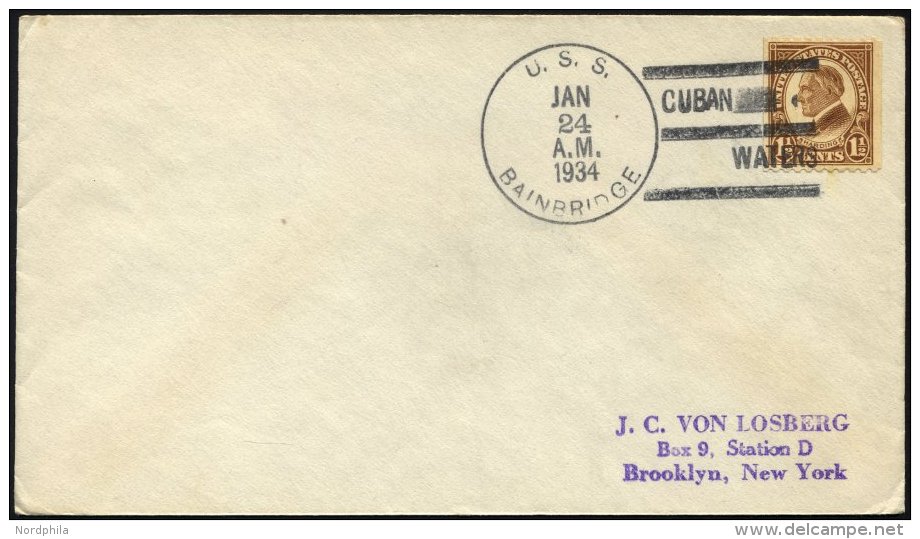 FELDPOST 1934, Milit&auml;rbrief Mit K1 Vom US-Kriegsschiff U.S.S. BAINBRIDGE Aus Den Gew&auml;ssern Vor Kuba CUBAN WATE - Used Stamps