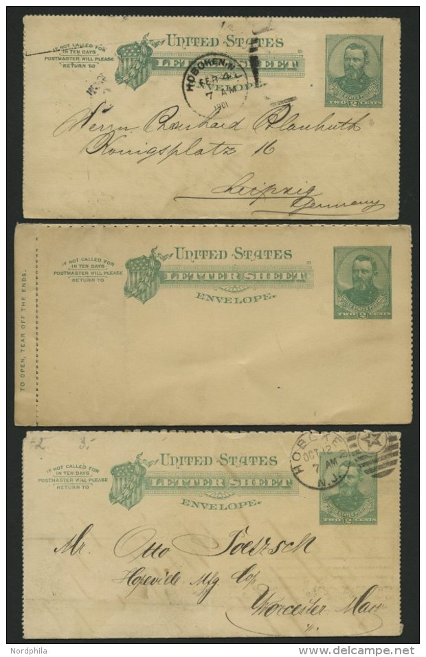 GANZSACHEN 1898-1901, 2 C. Grant, 4 Kartenbriefe (Letter SHEET), Davon 3 Gebraucht, Feinst/Pracht - Autres & Non Classés