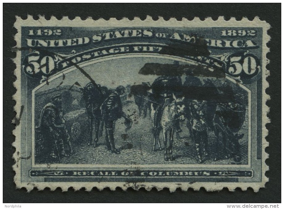 USA 83 O, Scott 240, 1893, 50 C. Columbus-Weltausstellung, Pracht, $ 200.- - Gebraucht