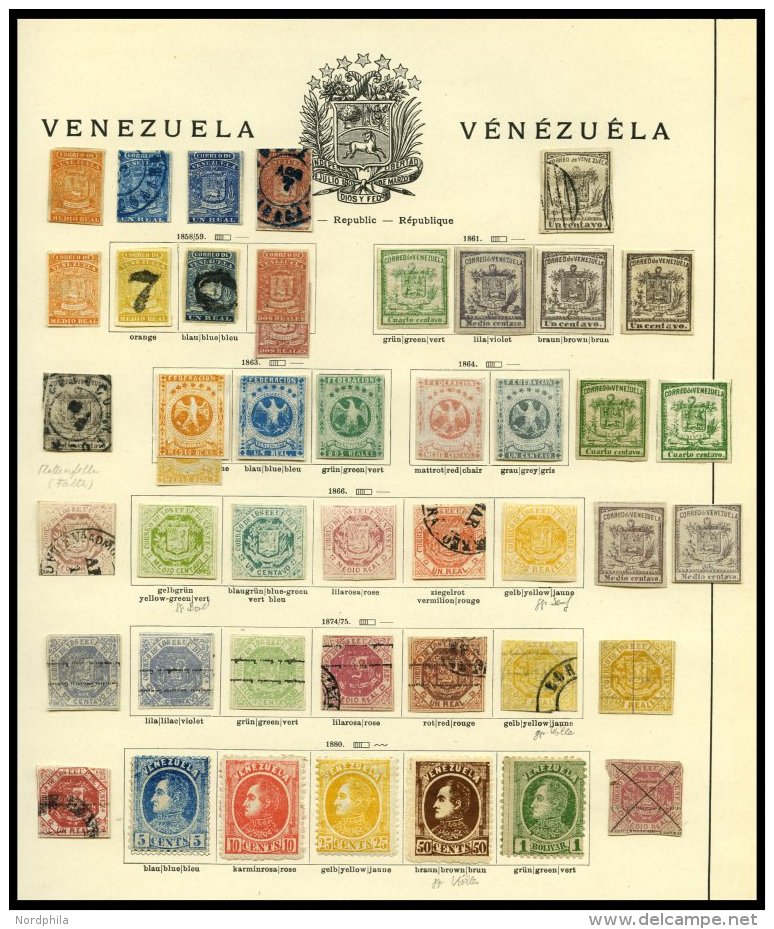 VENEZUELA O,*,(*) , Interessante Reichhaltige Sammlung Venezuela Bis 1912 Mit Vielen Guten Werten, Erhaltung Etwas Unter - Venezuela