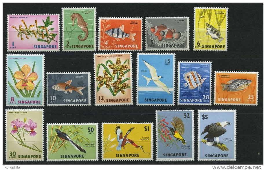 SINGAPUR 53-68 **, 1962, Fauna Und Flora, Prachtsatz - Singapour (1959-...)