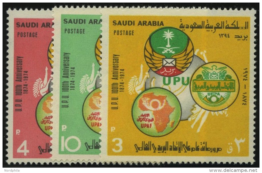 SAUDI-ARABIEN 554-56 **, 1974, Weltpostverein, Prachtsatz, Mi. 190.- - Saudi Arabia