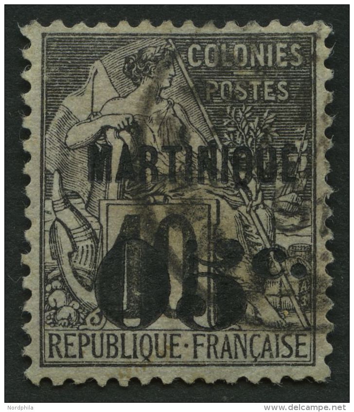 MARTINIQUE 8 O, 1891, 05 C. Auf 10 C. Schwarz Auf Lila, Pracht, Signiert K&ouml;hler, Mi. 70.- - Other & Unclassified