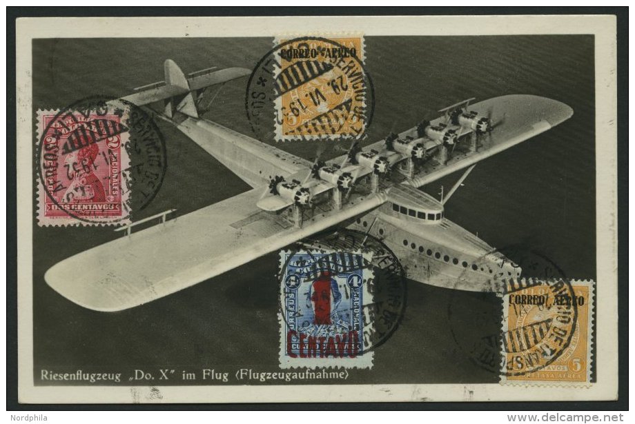 KOLUMBIEN 29.6.1932, Erstflugkarte Cali-Bogota, R&uuml;ckseitige Frankatur, Pracht - Colombia