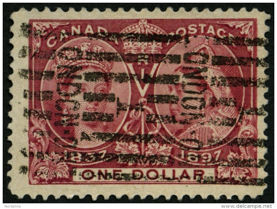 KANADA 49 O, 1897, 1 $ Lilarot, Pracht, Mi. 550.- - Canada