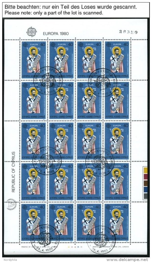 ZYPERN KB O, 1980-90, Europa, Alle 11 Kleinbogens&auml;tze Komplett Mit Ersttagsstempeln, Pracht, Mi. 280.- - Other & Unclassified