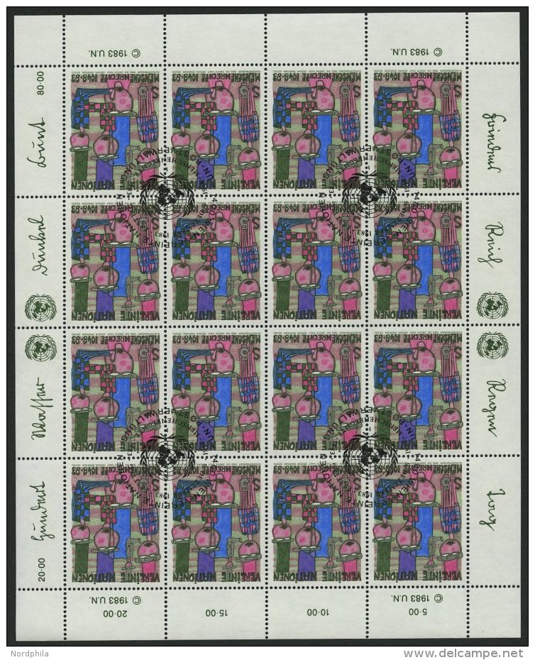 UNO - WIEN KB O, 1983-95, Gestempelte Sammlung Von 15 Verschiedenen Kleinbogens&auml;tzen, Pracht, Mi. 337.- - Other & Unclassified