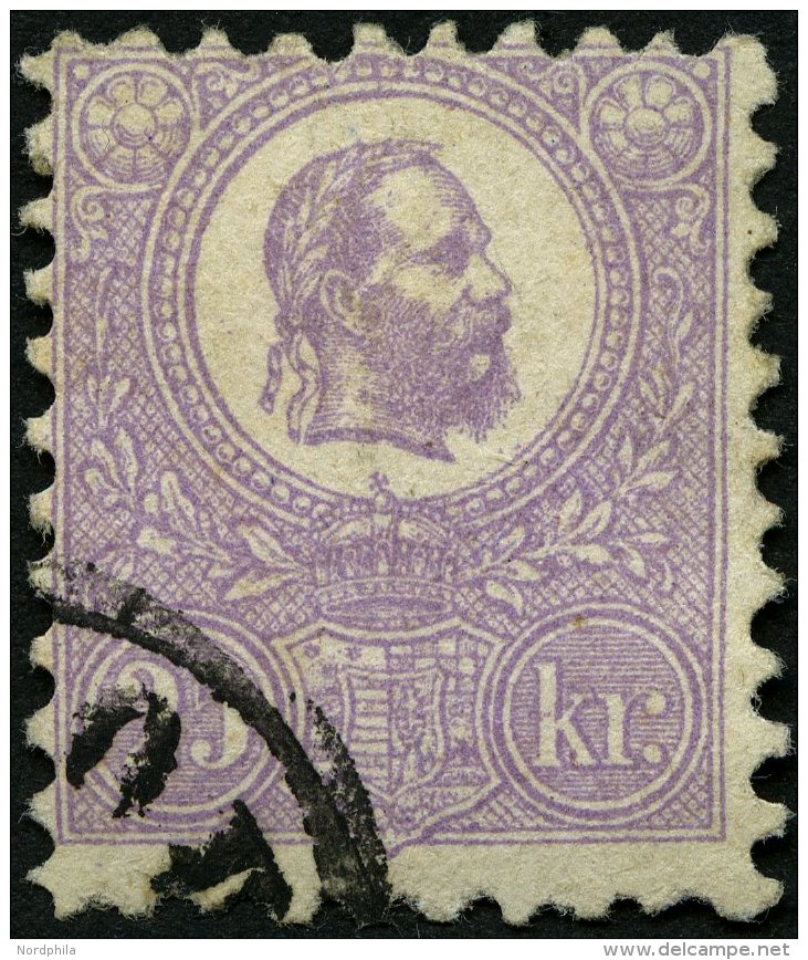 UNGARN 6a O, 1871, 25 K. Violett, Kleiner Eckstempel, Pracht, Mi. 400.- - Other & Unclassified