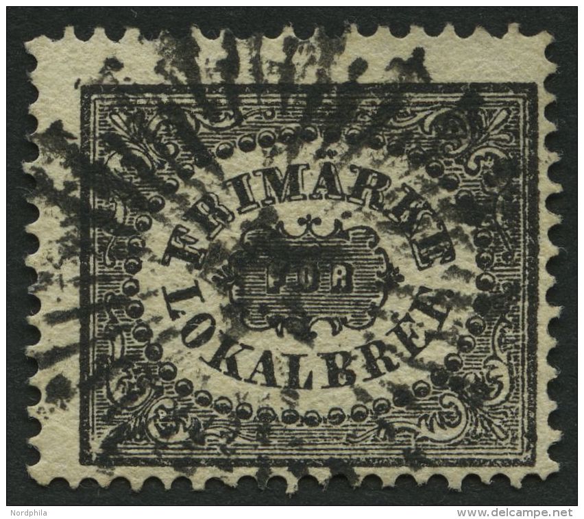 SCHWEDEN 6 O, 1856, 1 Skill. Bco. Schwarz (Facit 6a2), Pracht, Facit 4000.- Skr. - Gebraucht