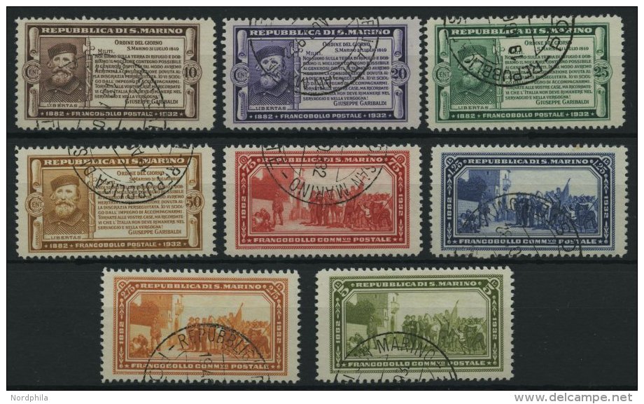 SAN MARINO 184-91 O, 1923, Giuseppe Garibaldi, Prachtsatz, Mi. 350.- - Other & Unclassified