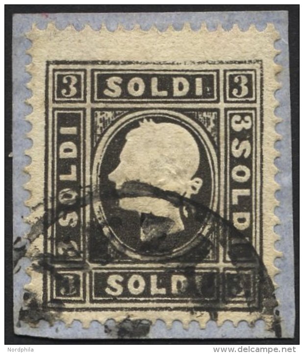 LOMBARDEI UND VENETIEN 7IIa BrfStk, 1859, 3 So. Schwarz, Type II, K1 VENEZIA, Prachtbriefst&uuml;ck, Mi. (120.-) - Lombardo-Vénétie