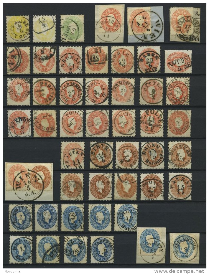 LOTS 18-22 O,BrfStk , 1861, Partie Von 50 Werten, Dabei Viele Sch&ouml;ne Abstempelungen, Meist Pracht- Und Kabinetterha - Collections
