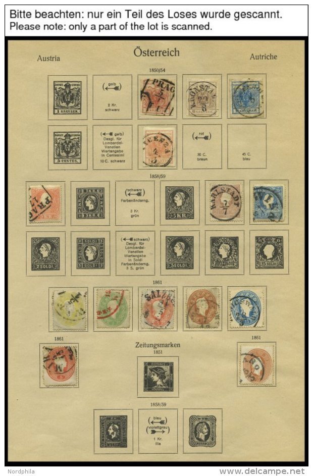 SAMMLUNGEN O,* , 1850-1937, Alter Sammlungsteil &Ouml;sterreich Mit Diversen Guten Mittleren Ausgaben, Erhaltung Feinst/ - Collections