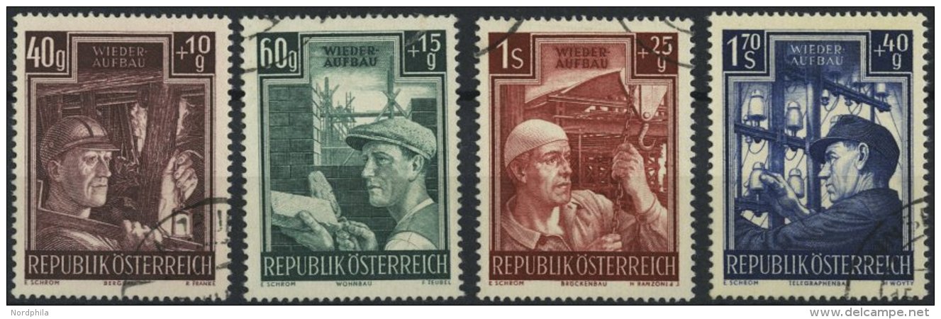 STERREICH 960-63 O, 1951, Wiederaufbau, Prachtsatz, Mi. 80.- - Used Stamps