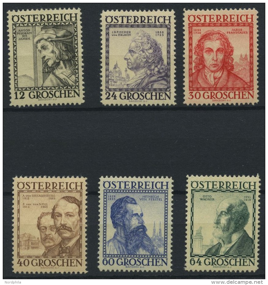 STERREICH 591-96 **, 1934, Baumeister, Prachtsatz, Mi. 150.- - Other & Unclassified