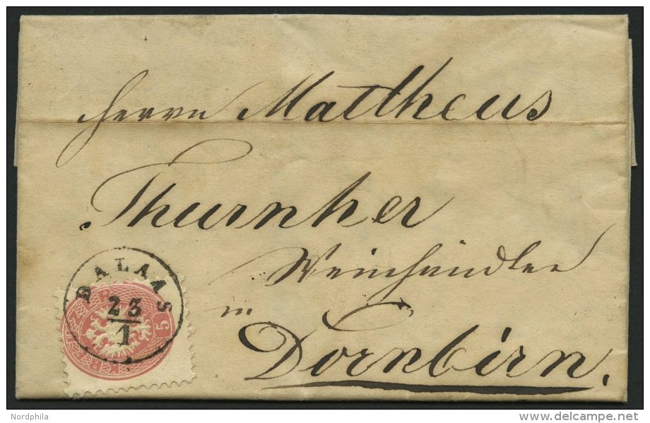 STERREICH 32 BRIEF, 1863, 5 Kr. Rosa Auf Brief Mit K1 DALAAS Nach Dornbirn, Pracht - Sonstige & Ohne Zuordnung