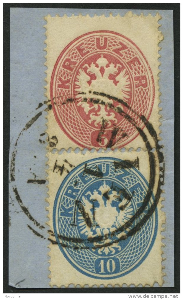 STERREICH 26/7 BrfStk, 1863, 5 Kr. Rosa Und 10 Kr. Blau, K2 WIEN, Prachtbriefst&uuml;ck - Other & Unclassified