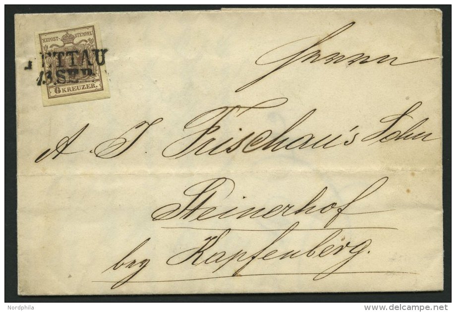 STERREICH 4X BRIEF, 1850, 6 Kr. Braun, Handpapier, Type Ia, L2 PETTAU, Prachtbrief Nach Steinerhof - Sonstige & Ohne Zuordnung