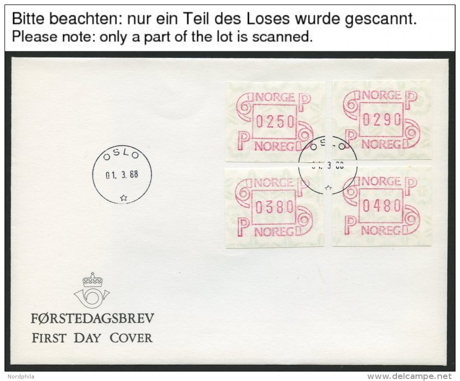 NORWEGEN A BRIEF, Automatenmarken: 1988-97, Mi.Nr. A 3.2d S3-6,8 Und 9, 6 Verschiedene FDC, Pracht - Used Stamps