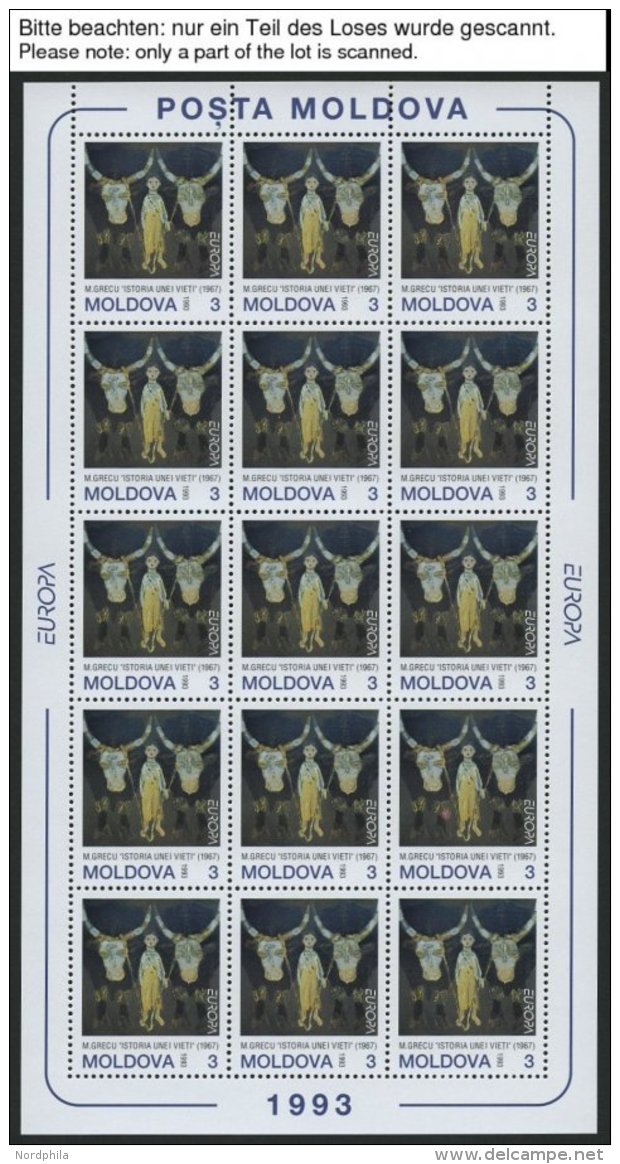 MOLDAVIEN KB **, 1993-99, Europa, Mi.Nr. 94/5, 106-08 Und 304 In Kleinbogen, Nr. 94/5 Zus&auml;tzlich Im Zwischensteg-Kl - Moldova