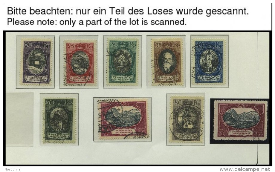 SAMMLUNGEN, LOTS O, Gestempelte Sammlung Liechtenstein Von 1912-59 Mit Mittleren Werten Im KA-BE Falzlosalbum, Incl. Por - Collections