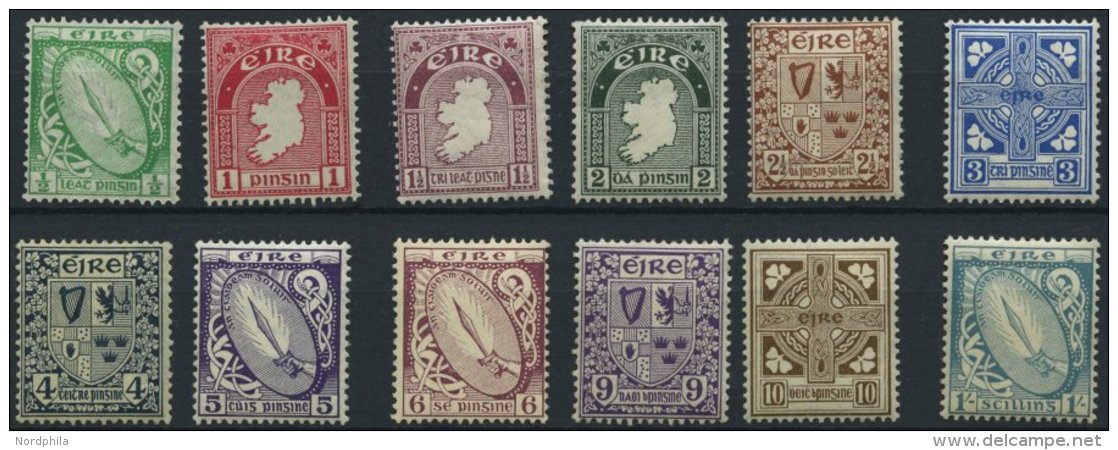 IRLAND 40-51A *, 1922, Nationale Symbole, Wz. 1, Gez&auml;hnt A, Falzrest, Prachtsatz - Other & Unclassified