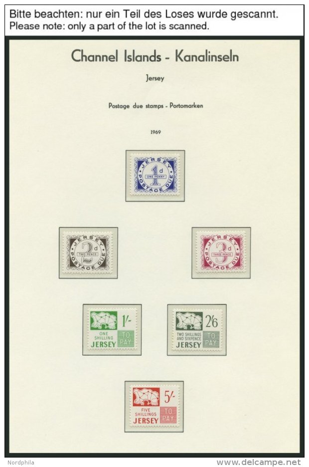 JERSEY P **, Portomarken: 1969-82, Komplett Auf Leuchtturm Falzlosseiten, Pracht - Jersey