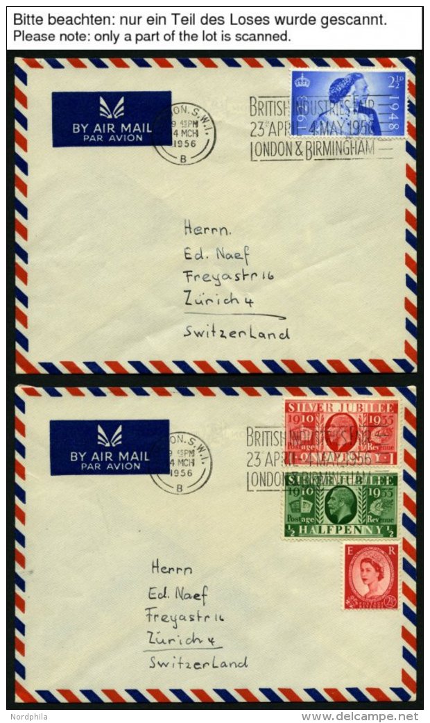 SAMMLUNGEN, LOTS 1956, 8 Briefe Mit Verschiedenen Frankaturen In Die Schweiz, Alle Mit Sonderstempel BRITISH INDUSTRIES - Collections