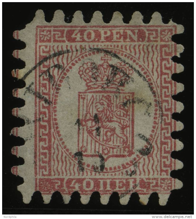 FINNLAND 9Bx O, 1866, 40 P. Rosakarmin In Type II, Pos. 42, Alle Zungen, Pracht - Other & Unclassified