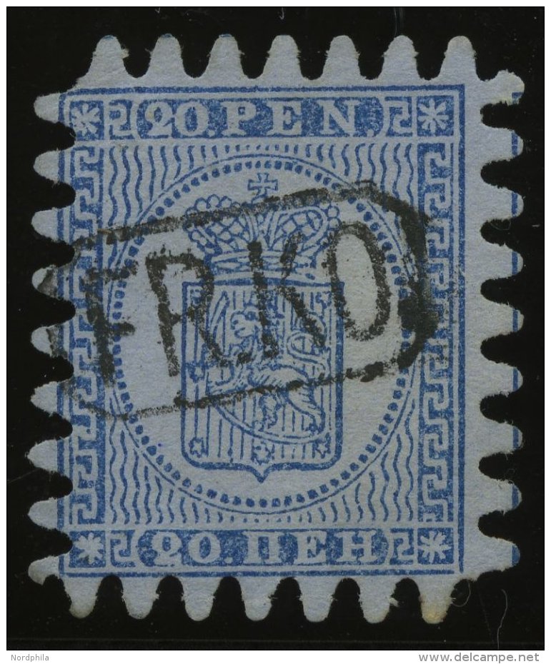 FINNLAND 8C O, 1866, 20 P. Blau, R1 FR.KO., Alle Zungen, Pracht - Other & Unclassified