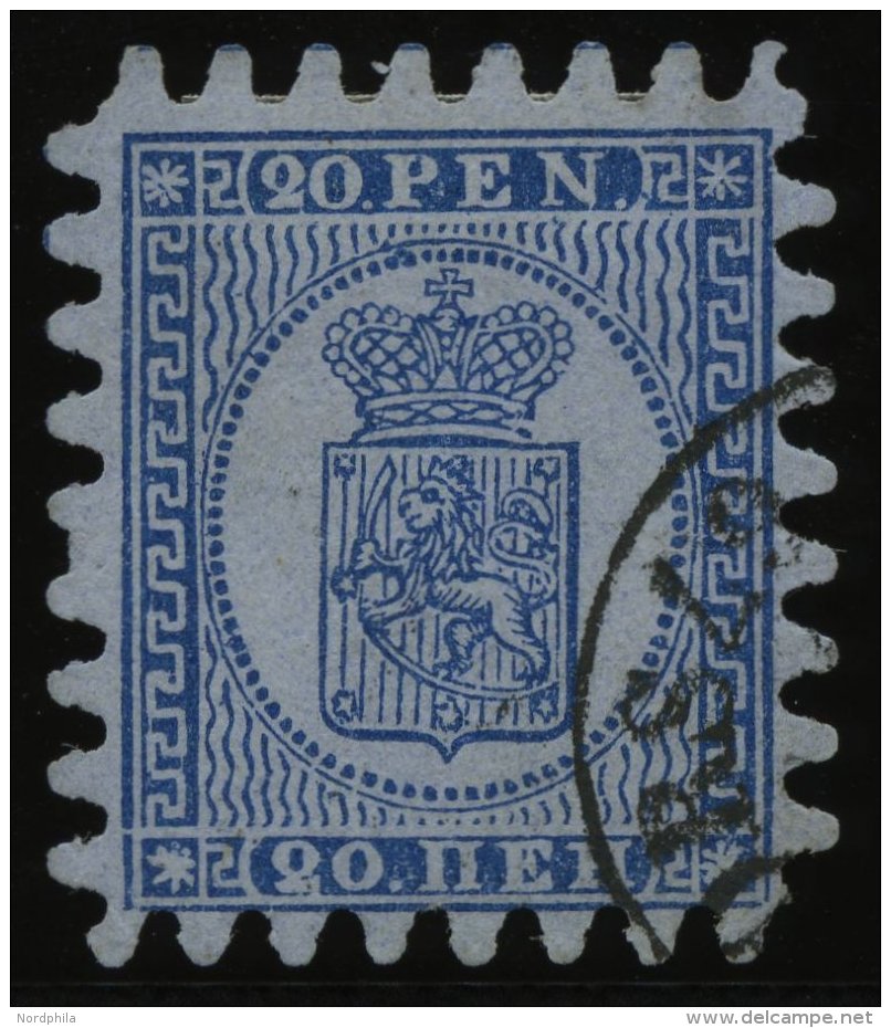 FINNLAND 8B O, 1866, 20 P. Blau, Alle Zungen, Pracht - Other & Unclassified