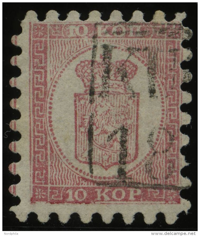 FINNLAND 4A O, 1860, 10 K. Rosakarmin Auf Rosa, R2 KUOPIA, Alle Zungen, Pracht - Other & Unclassified
