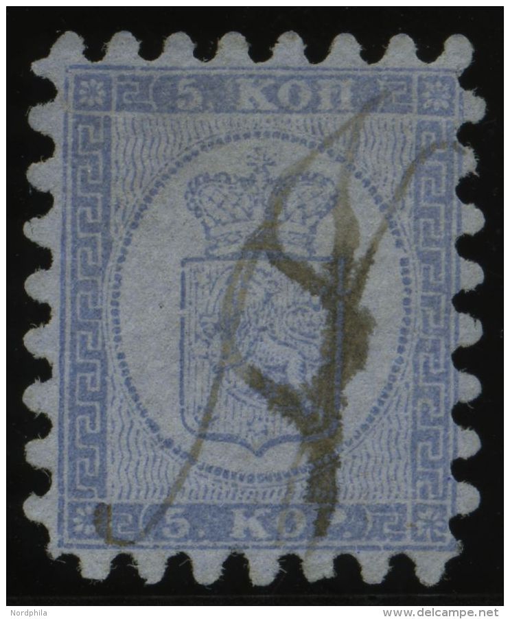 FINNLAND 3A ~ , 1860, 3 A. Hellblau, Lovisa-Federzugentwertung N (Norring), Alle Zungen, Pracht - Other & Unclassified