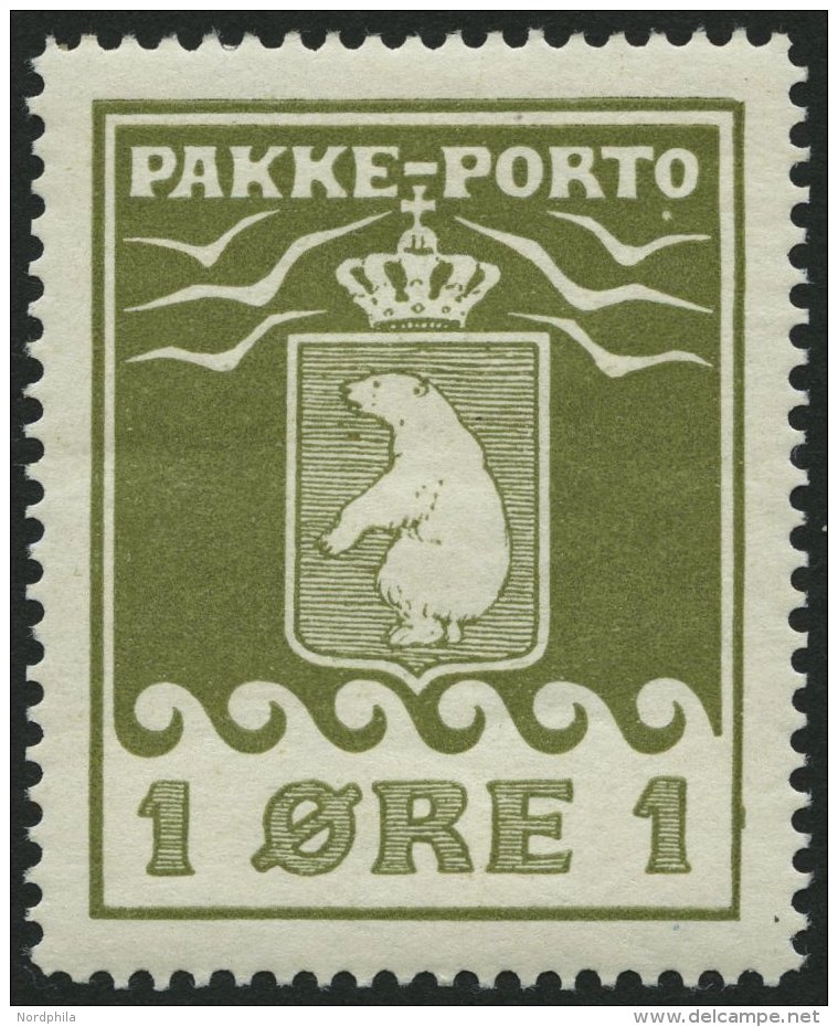 GR&Ouml;NLAND - PAKKE-PORTO 4A **, 1926, 1 &Oslash; Gr&uuml;noliv, (Facit P 4IV), Pracht - Parcel Post