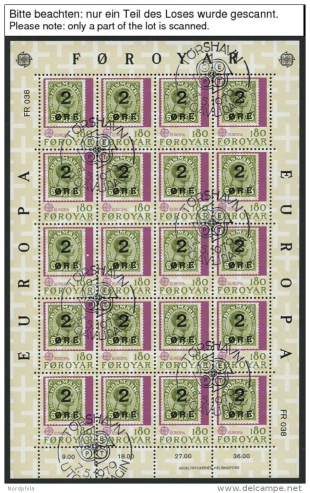 F&Auml;R&Ouml;ER KB O, 1979-94, Europa, Alle 16 Kleinbogens&auml;tze Komplett, Pracht, Mi. 690.- - Other & Unclassified