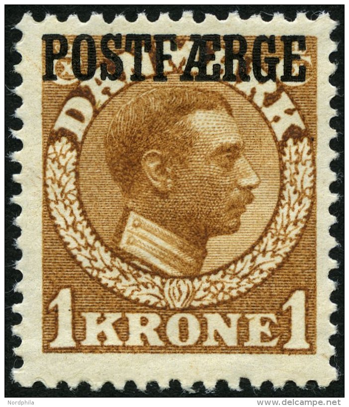 POSTF&Auml;HREMARKEN Pf 4 *, 1919, 1 Kr. Hellbraun, Falzrest, Pracht - Other & Unclassified