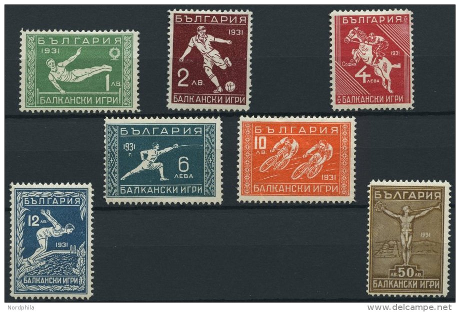 BULGARIEN 242-48 *, 1931, Balkan-Olympiade, Falzrest, Prachtsatz - Other & Unclassified