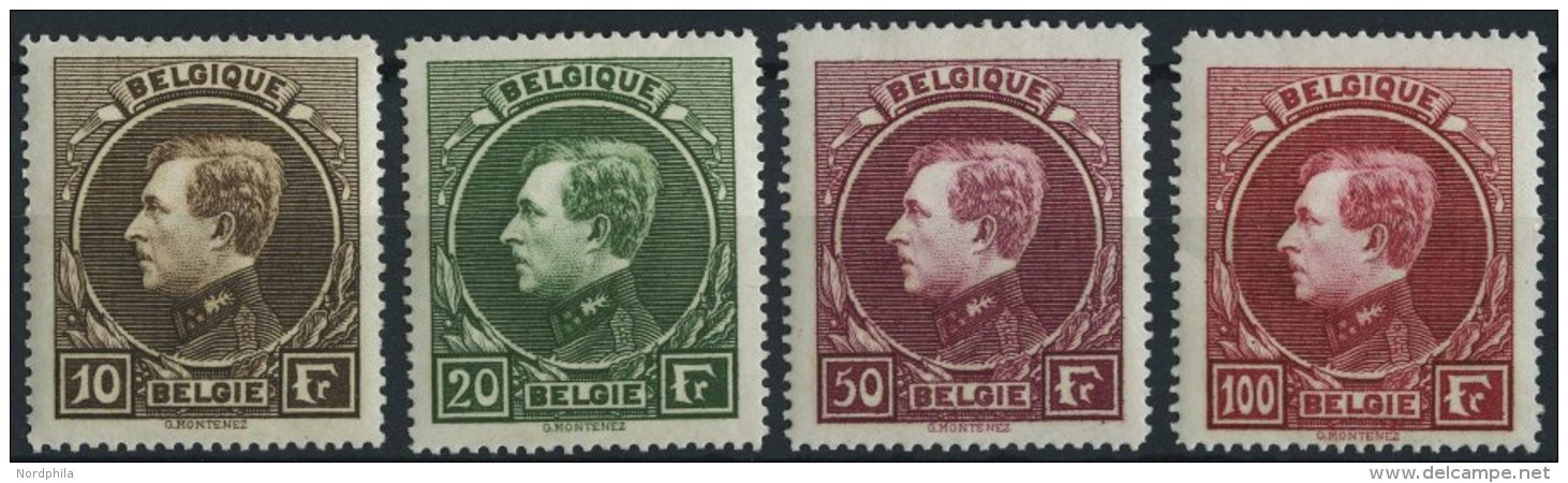 BELGIEN 262-65I *, 1929, K&ouml;nig Albert I, Pariser Druck, Falzrest, Prachtsatz - Belgien