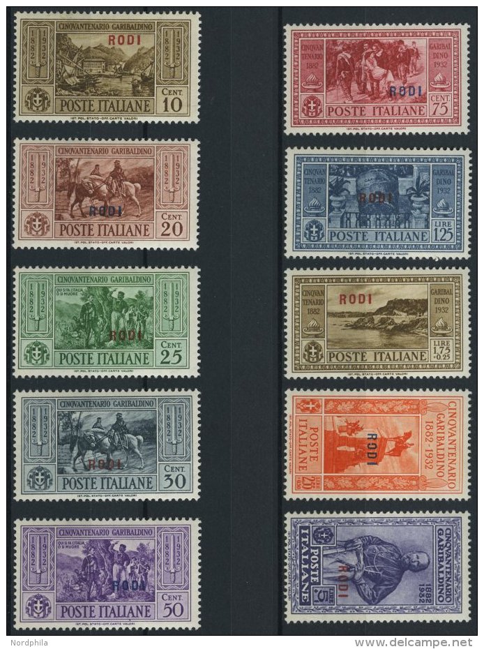 G&Auml;ISCHE INSELN 88-97X *, 1932, RODI, Falzrest, Prachtsatz, Mi. 200.- - Aegean