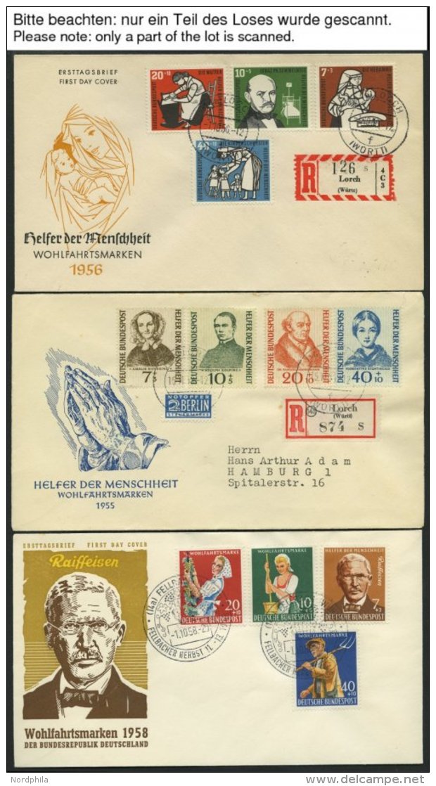 LOTS 1954-59, Partie Von 58 Verschiedenen FDC, Fast Nur Prachterhaltung, Mi. 1460.- - Used Stamps