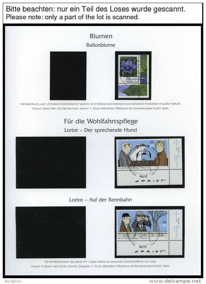 JAHRG&Auml;NGE 2835-2899 O, 2011, Kompletter Jahrgang, Ohne Selbstklebende Marken, Jeweils Aus Der Rechten Unteren Bogen - Used Stamps