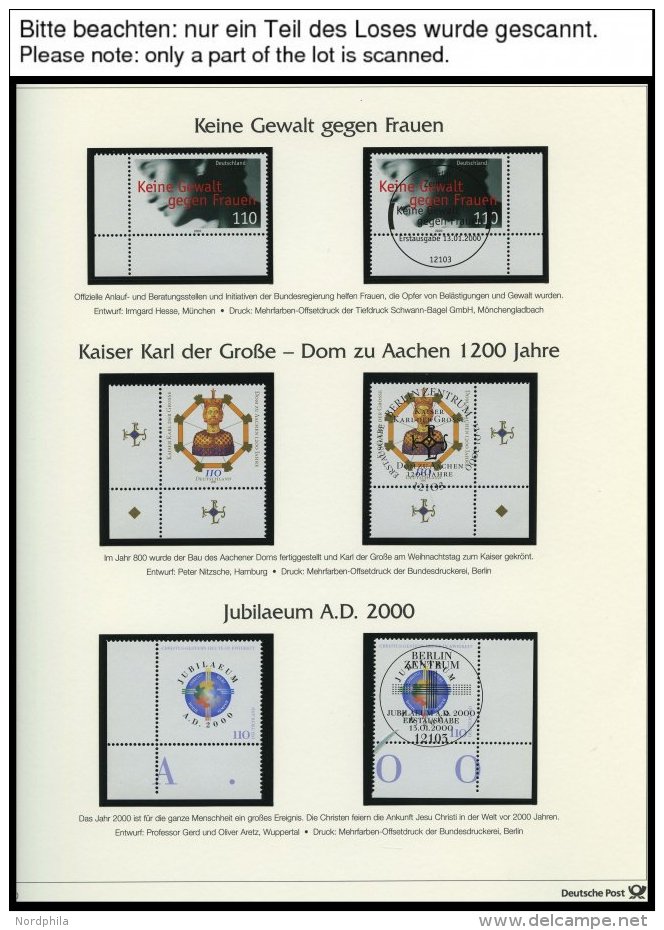 JAHRG&Auml;NGE 2087-Bl. 57 O,** , 2000/01, 2 Komplette Gestempelte Jahrg&auml;nge, Ohne SK-Marken (2000 Auch **), Jeweil - Other & Unclassified