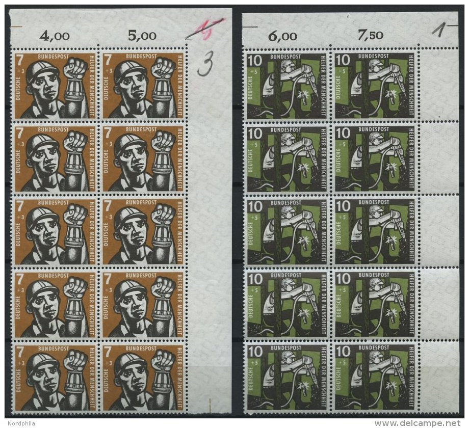 ENGROS 270-73 **, 1957, Kohlebergbau, 10x In Bogenteilen, Pracht, Mi. 220.- - Unused Stamps