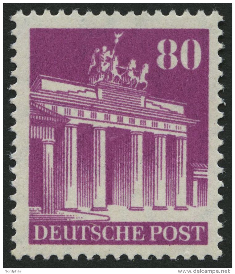 AMERIK. U. BRITISCHE ZONE 94eg **, 1948, 80 Pf. Eng Gez&auml;hnt, Pracht, Mi. 120.- - Other & Unclassified