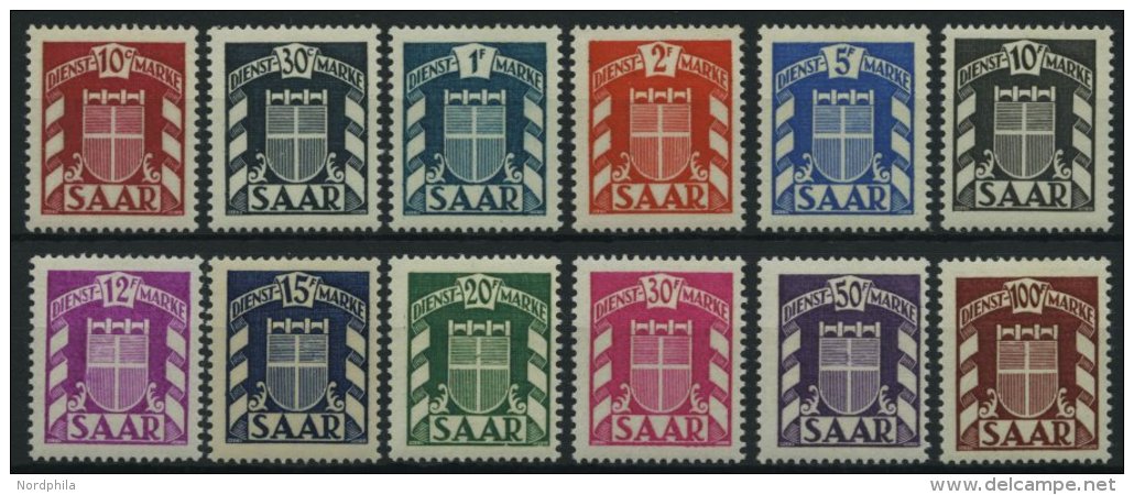 SAARLAND D D 33-44 **, 1949, Wappen, Prachtsatz, Mi. 150.- - Other & Unclassified