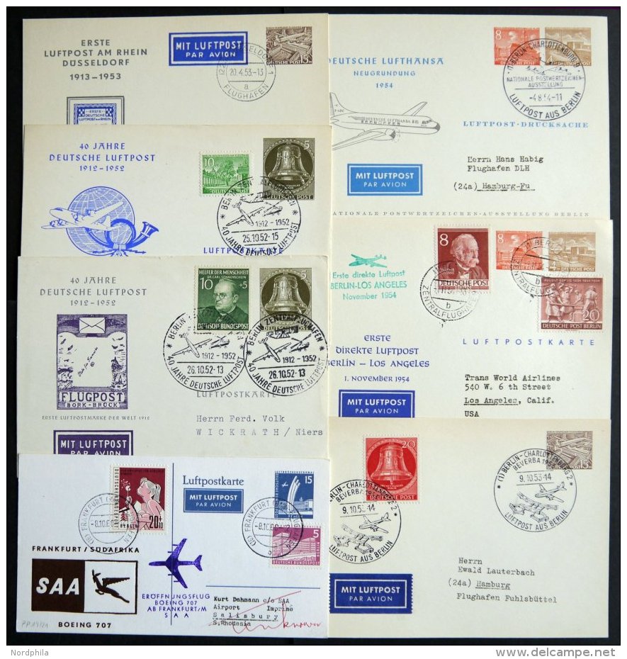 GANZSACHEN APP9/3-19/21 BRIEF, Privatpost: 1952-60, 7 Verschiedene Privatpost-Ganzsachenkarten, Gebraucht, Fast Nur Prac - Collections