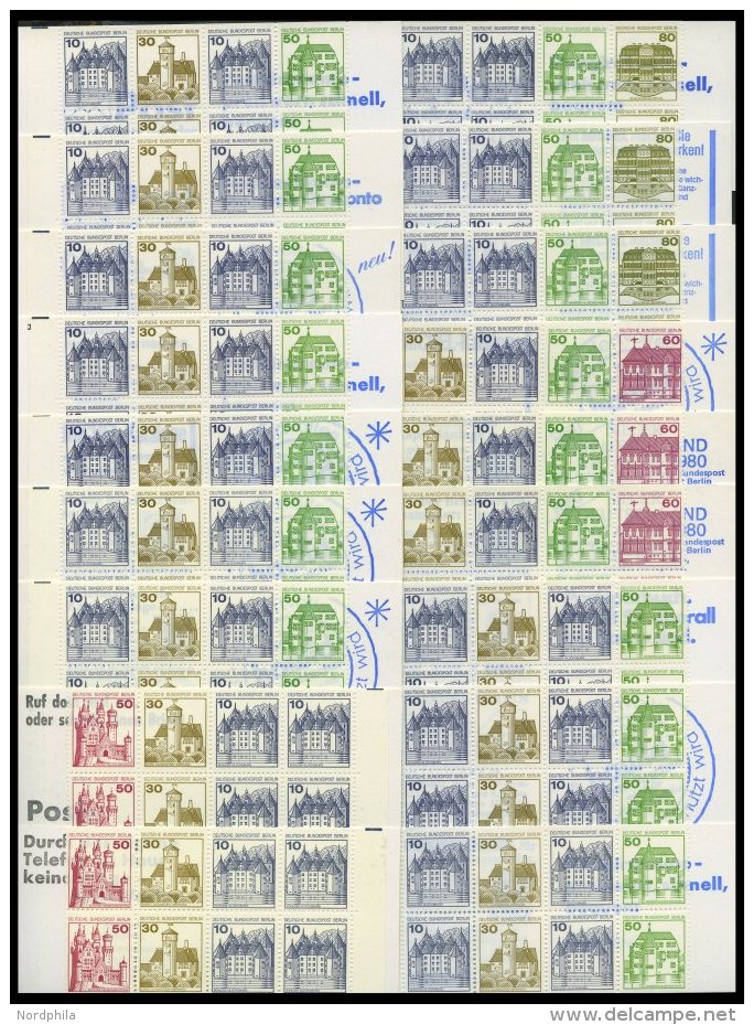 ZUSAMMENDRUCKE MH 10-13 **, 1977-82, 18 Verschiedene Markenheftchen Burgen Und Schl&ouml;sser Aus MH 10-13, Pracht, Mi. - Zusammendrucke