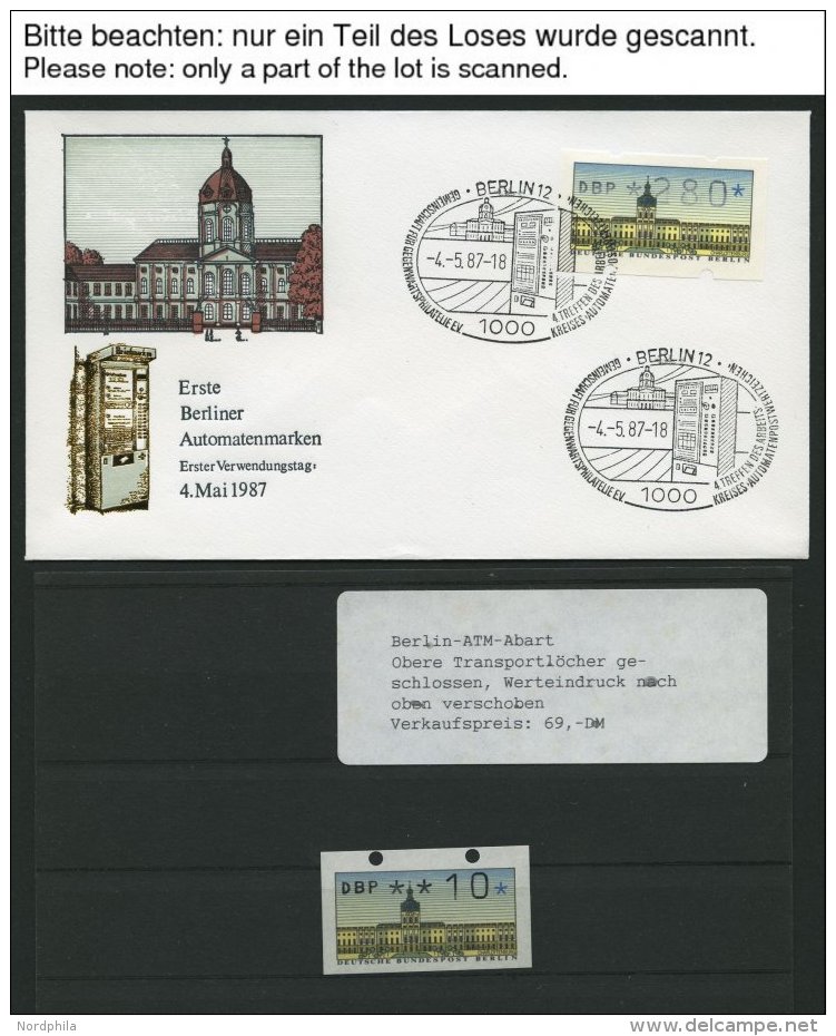 AUTOMATENMARKEN A BRIEF, 4.5.1987, 19 Verschiedene FDC`s Sowie Eine Postfrische 10 Pf.-Marke Mit Abart Obere Transportl& - Other & Unclassified